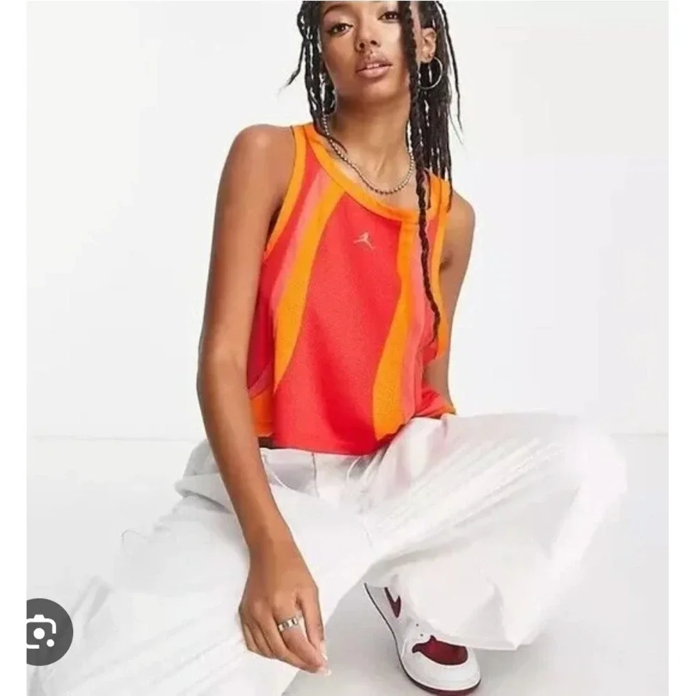 Jordan Jump Mesh Tank Women's Size L Color: Fire Red/Safety Orange/Lobster Sport